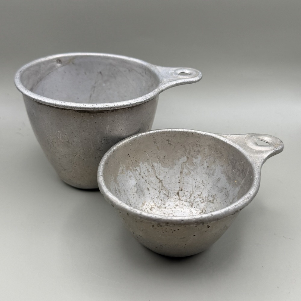 Vintage Ecko USA Aluminum Camping Cups Set Of 2 Mess Kit Scout Military Camp